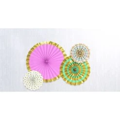 Amscan_OO Pastel Fan Hanging Decorations Foil Hot Stamped 4pk