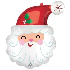 Amscan_OO Smiley Satin Santa Head Supershape Foil Balloon 48cm X 68cm Each