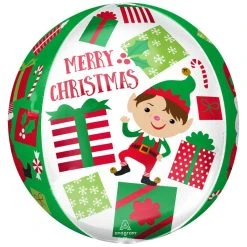 Amscan_OO Santa & Elf Christmas Orbz Foil Balloon 40cm Each