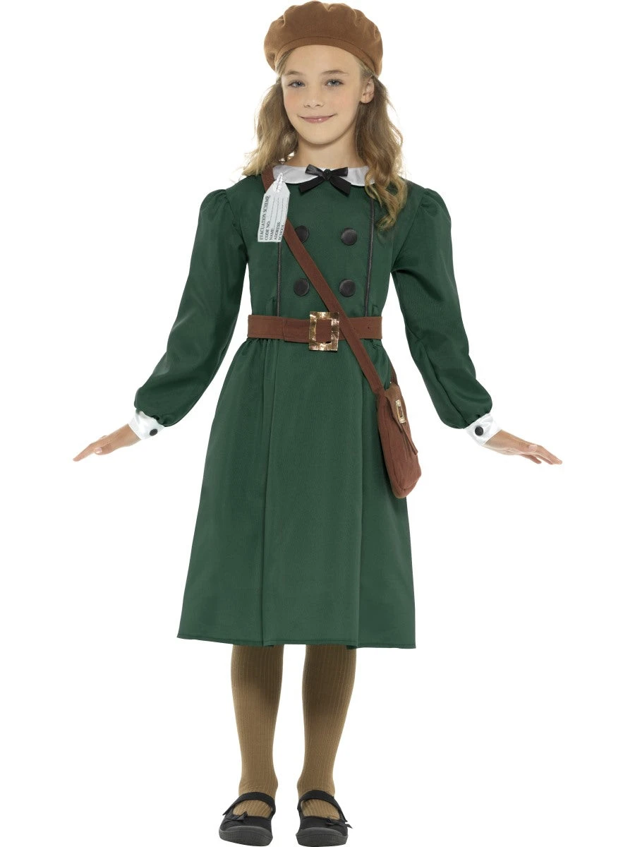 Smiffys Girls Costume - WW2 Evacuee Girl 3 Smiffys Girls Costume - WW2 Evacuee Girl