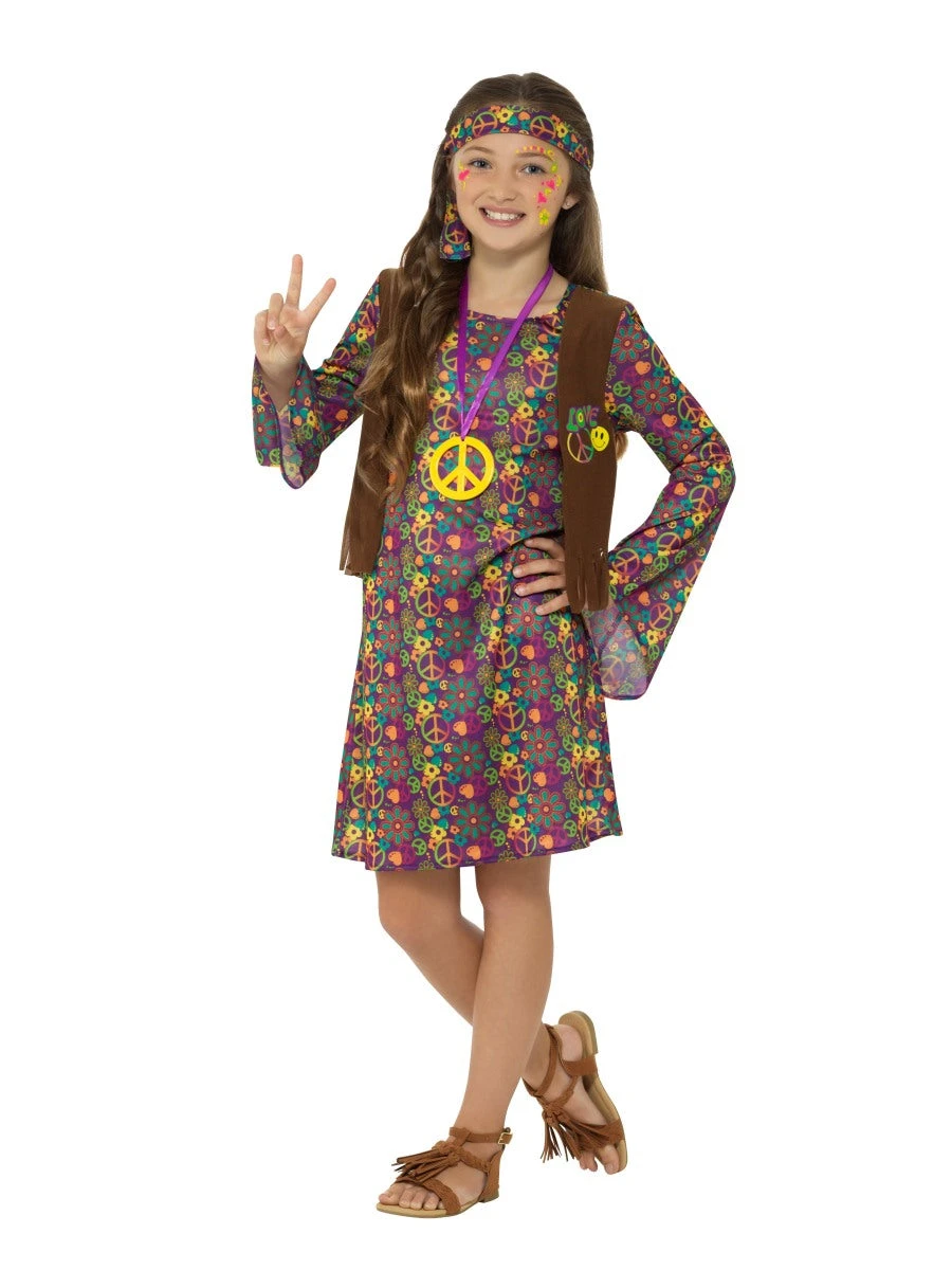 Smiffys Girls Costume - Hippie Girl 3 Smiffys Girls Costume - Hippie Girl