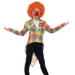 Smiffys Boys Costume - Neon Tartan Clown Tailcoat