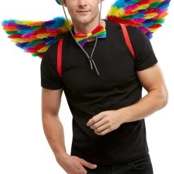 Smiffys Rainbow Feather Wings 80cm/31in