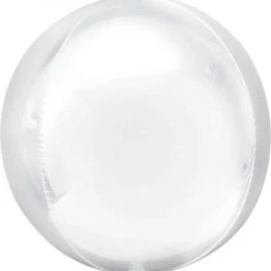 Amscan_OO White Orbz Foil Balloon 38cm X 40cm