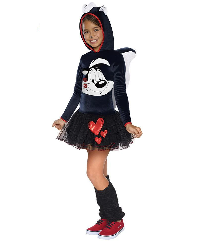 Rubies Girls Costume - Pepe Le Pew Girls Hooded 3 Rubies Girls Costume - Pepe Le Pew Girls Hooded