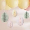 Amscan_OO Hey Bunny Pastel Honeycomb Hanging Easter Egg Decorations 5pk -Amscan shop BU 106