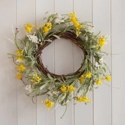 Amscan_OO Eggciting Easter Yellow Artificial Flower Foliage Spring Wreath 40cm Each