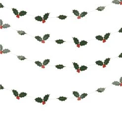 Amscan_OO Traditional Touches Foiled Holly Garland 5m Each