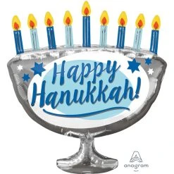 Amscan_OO Happy Hanukkah Menorah Supershape Foil Balloon 66cm X 73cm Each