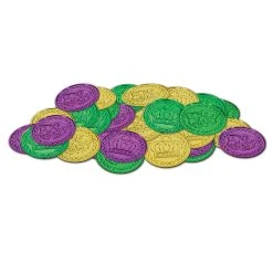 Beistle_US Mardi Gras Plastic Coins 1.5in. 100pk