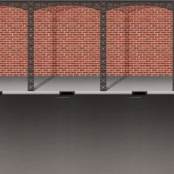 Beistle_US Mardi Gras Brick Wall & Street Backdrop 4ft X 30ft. Each