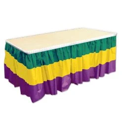 Beistle_US Mardi Gras Table Skirting 29in X 14ft. Each