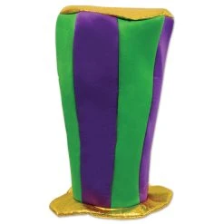Beistle_US Mardi Gras Plush Tall Top Hat 16in Each