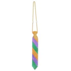 Beistle_US Beaded Mardi Gras Tie 13in. Each